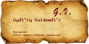 Győry Valdemár névjegykártya